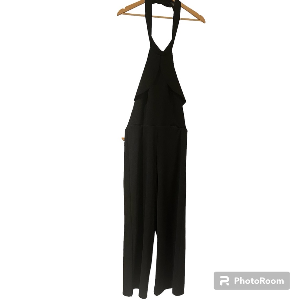 Bebe Halter Wide Leg Jumpsuit NWT Black Size 6
